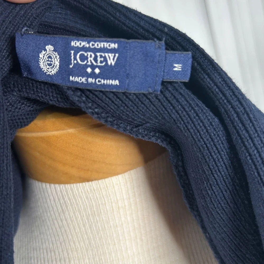 J.Crew Mens Navy Blue Rope Toggle Shawl Collar Cardigan Sweater M